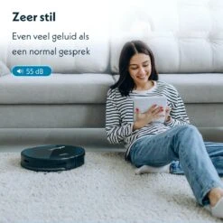 Eziclean Connect X550 - Robotstofzuiger Met Dweilfunctie - Met Laadstation - Ideaal Voor Huisdieren - Spraakbesturing - Navigatietechnologie - 120m - Ultra Stil 55dB -Leifheit Store 1200x1200 2195