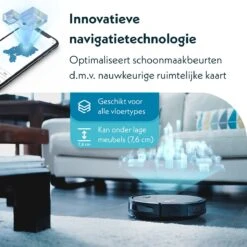 Eziclean Connect X550 - Robotstofzuiger Met Dweilfunctie - Met Laadstation - Ideaal Voor Huisdieren - Spraakbesturing - Navigatietechnologie - 120m - Ultra Stil 55dB -Leifheit Store 1200x1200 2196