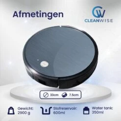 CleanWise - D5 Pro - Robotstofzuiger Met Dweilfunctie - Dweilrobot - Robot Stofzuiger - Stofzuiger Robot - Robotstofzuiger Met Laadstation -Leifheit Store 1200x1200 2219