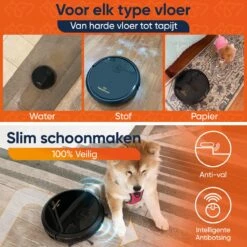 Happysnoots Robotstofzuiger Met Dweilfunctie - Dweilrobot - Draadloos -Leifheit Store 1200x1200 2240