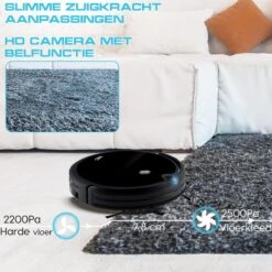 Sanbo® D-503 Pro Robotstofzuiger - Zwart - Inclusief HD-Camera & App - Inclusief Laadstation - Dweilrobot -Leifheit Store 1200x1200 2264