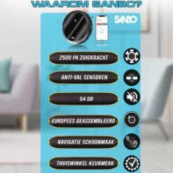 Sanbo® D-503 Pro Robotstofzuiger - Zwart - Inclusief HD-Camera & App - Inclusief Laadstation - Dweilrobot -Leifheit Store 1200x1200 2271