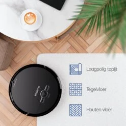 Roboza - X01 Pro - Robotstofzuiger Met Dweilfunctie - Stofzuiger - Laadstation - Robotstofzuigers - Dweilrobot - Zwart -Leifheit Store 1200x1200 2275