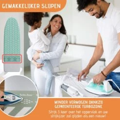 Buntes Brett® Strijkplankhoes Voor Stoomstrijkijzer (maat M) | Universeel Tot Max. 120x40 Cm | Strijkplankhoes Om Snel En Gemakkelijk Te Strijken | Made In EU | Geschikt Voor Stoomstrijkstation | Blauw -Leifheit Store 1200x1200 2311