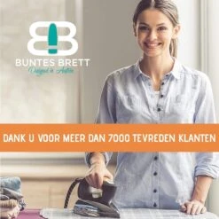 Buntes Brett® Strijkplankhoes Voor Stoomstrijkijzer (maat M) | Universeel Tot Max. 120x40 Cm | Strijkplankhoes Om Snel En Gemakkelijk Te Strijken | Made In EU | Geschikt Voor Stoomstrijkstation | Blauw -Leifheit Store 1200x1200 2312