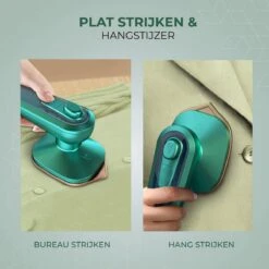 Stomer Kleding - Luxe Reis Strijkijzer - Inklapbaar - 8,4x11,5CM - Travel Strijkijzer – Strijkijzer Vakantie – Reisstrijkijzer Klein Strijkijzer - Steamer - Groen - -Leifheit Store 1200x1200 2321