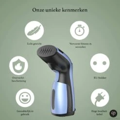 Carefree Kledingstomer - Handstomer - Stomer Kleding - Stoomstrijkijzer - Kleding Stomer - Blauw - Sinterklaas- -Leifheit Store 1200x1200 2362