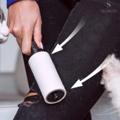 Salincio Kledingroller - Met 2 Handvatten En 6 Navullingen - Pluizenroller – 360 Kleefvellen – Verwijdert Haren En Stof – Kleefroller -Leifheit Store 1200x1200 2366