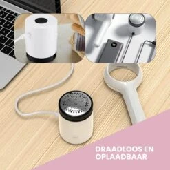 Bolide Oplaadbare Pluizenverwijderaar - Pluizentondeuse - Elektrische Kledingontpluizer Met Antistatische Pluizenborstel - Lintremover - Oplaadbaar - Pluizendief Wit -Leifheit Store 1200x1200 2377