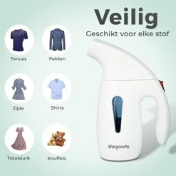 LifeGoods Kledingstomer - Handstomer Voor Kleding/Textiel/Stof - 180ML Tank - Wit -Leifheit Store 1200x1200 2426