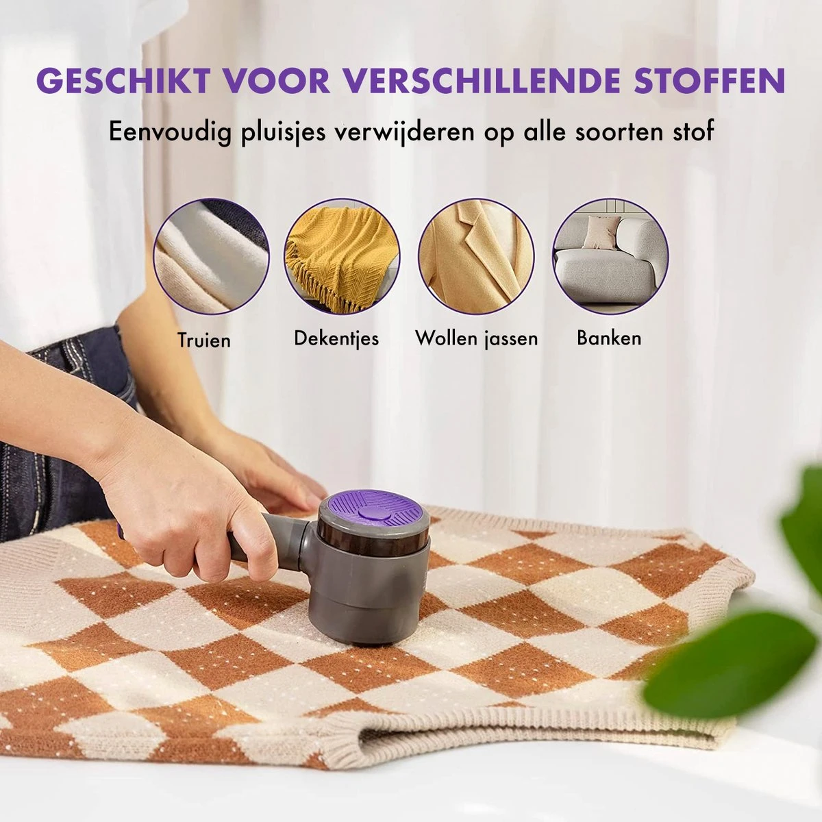 DynaBright Elektrische Pluizenverwijderaar - Draadloos - 2 Extra Opzetstukken - Pluizentondeuse - Grijs 3 DynaBright Elektrische Pluizenverwijderaar - Draadloos - 2 Extra Opzetstukken - Pluizentondeuse - Grijs - Afbeelding 3