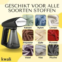 Kwali.® Premium Kledingstomer - Stomer/Stoomapparaat Kleding - Handstomer - Stoomreiniger Kleding - Kleding Stomer - 1640W -Leifheit Store 1200x1200 2435