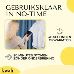 Kwali.® Premium Kledingstomer - Stomer/Stoomapparaat Kleding - Handstomer - Stoomreiniger Kleding - Kleding Stomer - 1640W -Leifheit Store 1200x1200 2437