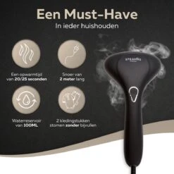 STEAMR - Krachtige Luxe Kledingstomer - Handstomer - Zwart -Leifheit Store 1200x1200 2460