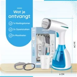 Kledingstomer - Handstomer Voor Kleding - Stoomstrijkijzer - Stomer - Stoomreiniger - 2 Opzetstukken - Blauw -Leifheit Store 1200x1200 2486