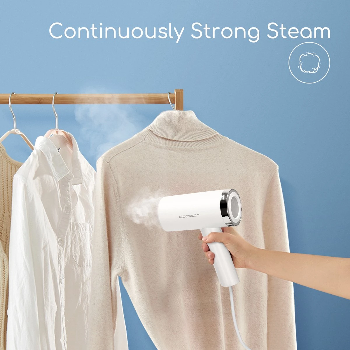 Aigostar Tiny 31RSM - Kledingstomer - Handstomer - 1200W - Wit 8 Aigostar Tiny 31RSM - Kledingstomer - Handstomer - 1200W - Wit - Afbeelding 8