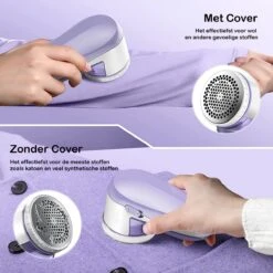 Qtronic Elektrische Pluizenverwijderaar - Ontpluizer/Pluizentondeuse - Draadloos - Extra Opzetstuk - Paars -Leifheit Store 1200x1200 2526