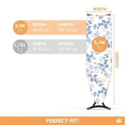 Laundryspecialist 5 Laagse ACTIVE Strijkplankhoes - 50% Sneller Strijken - Geen Water Meer Onder Je Strijkplank - Maat S/M Voor Een Breedte Van 30 Tot 43 Cm En Een Lengte Van 100 Tot 126 Cm -Leifheit Store 1200x1200 2571