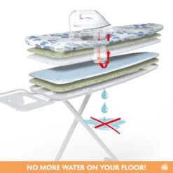 Laundryspecialist 5 Laagse ACTIVE Strijkplankhoes - 50% Sneller Strijken - Geen Water Meer Onder Je Strijkplank - Maat S/M Voor Een Breedte Van 30 Tot 43 Cm En Een Lengte Van 100 Tot 126 Cm -Leifheit Store 1200x1200 2572