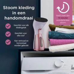 Luxe Kledingstomer - Handstomer - Handstoomreiniger - Stoomstrijkijzer - Stomer Kleding - Voor Op Reis - Roze -Leifheit Store 1200x1200 2574