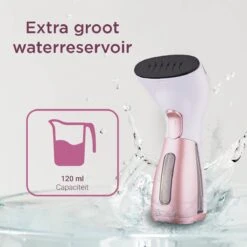 Luxe Kledingstomer - Handstomer - Handstoomreiniger - Stoomstrijkijzer - Stomer Kleding - Voor Op Reis - Roze -Leifheit Store 1200x1200 2575