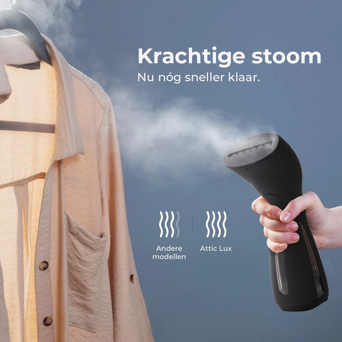 Attic Lux Krachtige Kledingstomer - Handstomer - Professioneel - Compact- Warmt Snel Op - Inclusief Opzetborstel - Zwart 4 Attic Lux Krachtige Kledingstomer - Handstomer - Professioneel - Compact- Warmt Snel Op - Inclusief Opzetborstel - Zwart - Afbeelding 4