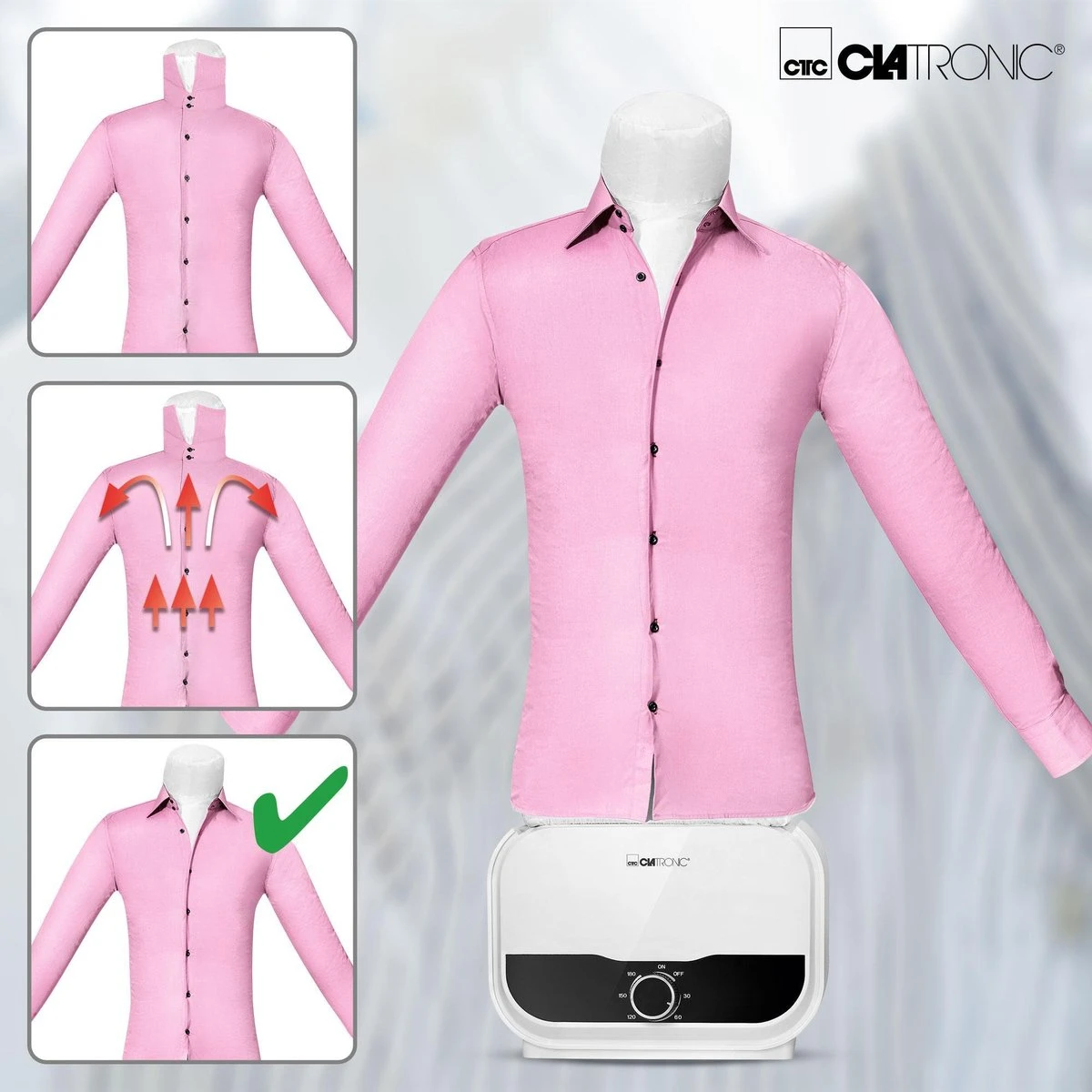 Clatronic HBB 3734 -Hemden-/blouse- En Broekstrijksysteem - Drogen En Strijken In één Stap 2 Clatronic HBB 3734 -Hemden-/blouse- En Broekstrijksysteem - Drogen En Strijken In één Stap - Afbeelding 2