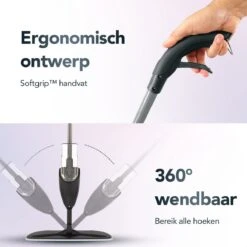 Zwarte Vloerwisser Met Spray Functie - Dweil - Spray Mop - Vloermop 130cm Steel - Schoonmaak Dweilsysteem - 42cm Wisbreedte Dweil - Vloertrekker Met Steel - Vloerreiniger - Dweilstok -Leifheit Store 1200x1200 259