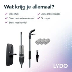 Zwarte Vloerwisser Met Spray Functie - Dweil - Spray Mop - Vloermop 130cm Steel - Schoonmaak Dweilsysteem - 42cm Wisbreedte Dweil - Vloertrekker Met Steel - Vloerreiniger - Dweilstok -Leifheit Store 1200x1200 261