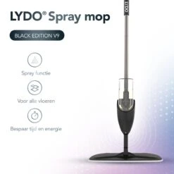 Zwarte Vloerwisser Met Spray Functie - Dweil - Spray Mop - Vloermop 130cm Steel - Schoonmaak Dweilsysteem - 42cm Wisbreedte Dweil - Vloertrekker Met Steel - Vloerreiniger - Dweilstok -Leifheit Store 1200x1200 262
