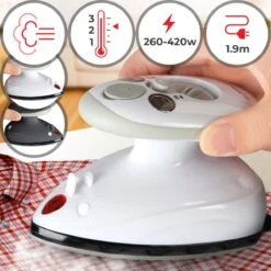 Trend24 - Strijkijzer - Stoomstrijkijzer - Reisstrijkijzer - Mini Strijkijzer - 420 W - Wit