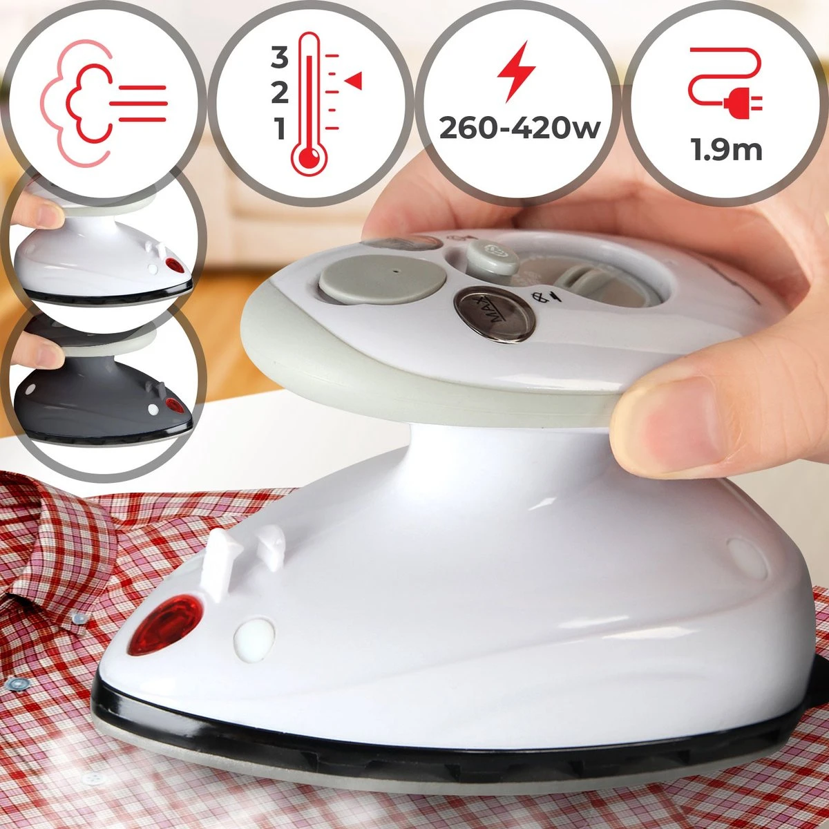 Trend24 - Strijkijzer - Stoomstrijkijzer - Reisstrijkijzer - Mini Strijkijzer - 420 W - Wit 1 Trend24 - Strijkijzer - Stoomstrijkijzer - Reisstrijkijzer - Mini Strijkijzer - 420 W - Wit