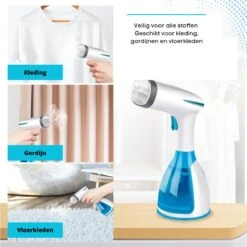 Thuys Handstomer - Stoomapparaat Kleding - Warmt Snel Op - Kledingstomer Voor Kleding, Gordijnen En Vloeren - 2 Gratis Opzetstukken - Blauw - 280 Ml - 1500W -Leifheit Store 1200x1200 2640