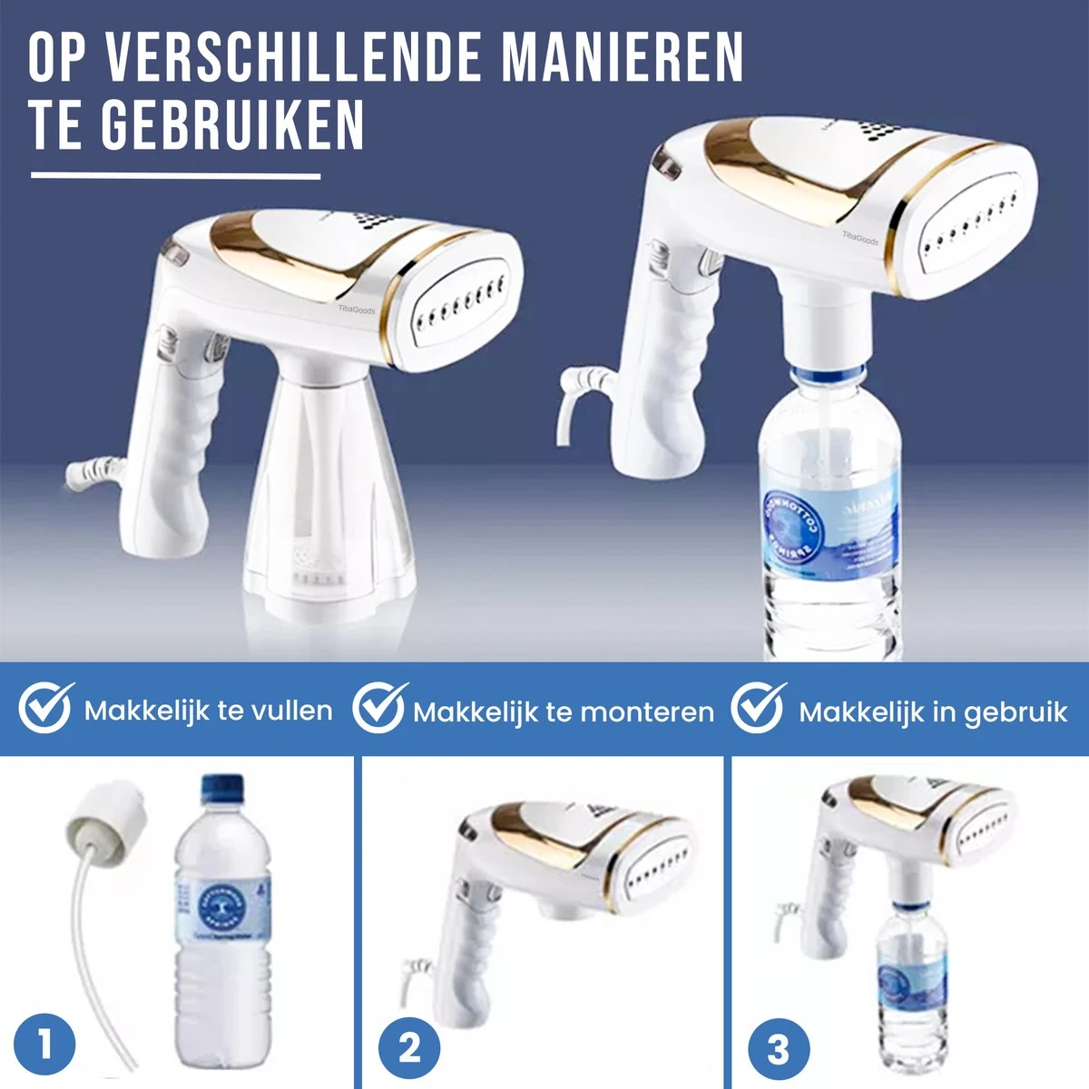 TibaGoods Luxe Kledingstomer - Handstomer - Ontkreuker - Stoomreiniger - Warmt Snel Op - Inclusief 2 Opzetborstels - 1600w - 250ml 8 TibaGoods Luxe Kledingstomer - Handstomer - Ontkreuker - Stoomreiniger - Warmt Snel Op - Inclusief 2 Opzetborstels - 1600w - 250ml - Afbeelding 8