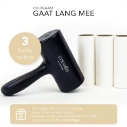 STEAMRS - Luxe Kledingroller - Kleefroller - Plakroller - 3 Rollen - Zwart -Leifheit Store 1200x1200 2651