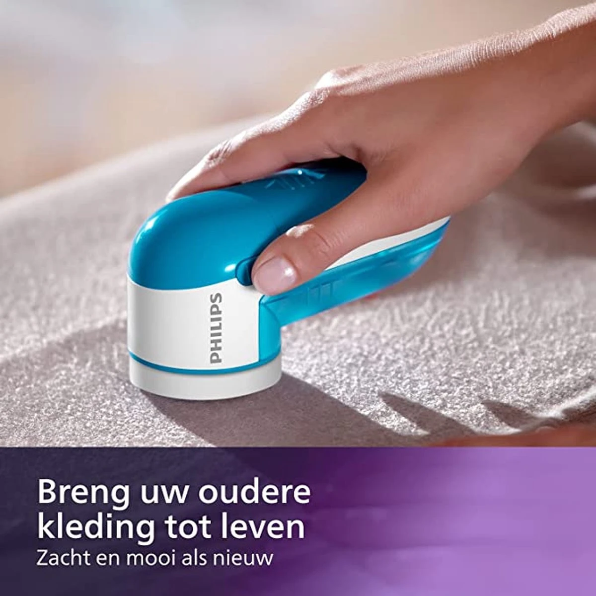 PHILIPS - GC026/00 - Pluizentondeuse - Ontpiller - Pluizenverwijderaar - Ontpluizer - Incl. Batterijen - Lichtblauw - Lichtroze 4 PHILIPS - GC026/00 - Pluizentondeuse - Ontpiller - Pluizenverwijderaar - Ontpluizer - Incl. Batterijen - Lichtblauw - Lichtroze - Afbeelding 4