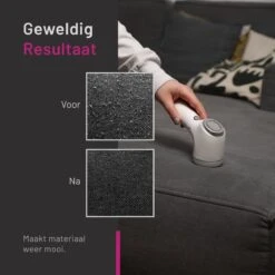 Merkloos Elektrische Pluizenverwijderaar – Ontpluizer – Ontpiller - USB Oplaadbaar – Krachtige Batterij – Extra Grote Scheerkop – Voor Bed/bank/kleding - 3x Opzetstuk – Wit -Leifheit Store 1200x1200 2695