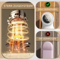 Undicat Pluizenverwijderaar – Oplaadbaar-Draadloss- Extra Borstelset– Kledingontpluizer – Sterk Zuigsysteem – Pluisverwijderaar -Wit– Draagbare Lint Remover– Digitale Power Scherm-3 Standen- -Leifheit Store 1200x1200 2728