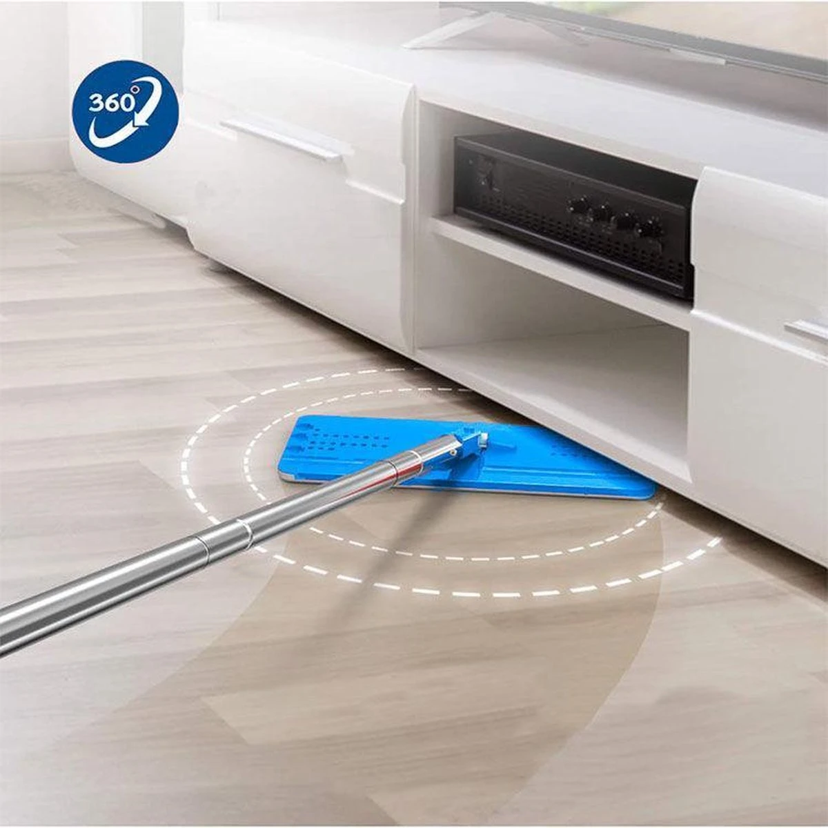 Handy Mop - Dweilsysteem - Vloerwisser - Emmer Met Wringer - Blauw 2 Handy Mop - Dweilsysteem - Vloerwisser - Emmer Met Wringer - Blauw - Afbeelding 2