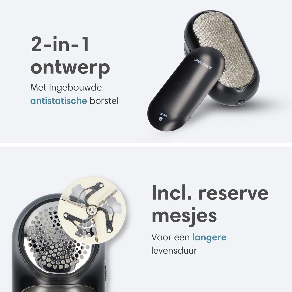 Lifeproducts Oplaadbare Pluizenverwijderaar - Elektrische Kledingontpluizer Met Antistatische Pluizenborstel - Oplaadbaar - Pluizendief Inclusief 3 Extra Mesjes - Zwart 6 Lifeproducts Oplaadbare Pluizenverwijderaar - Elektrische Kledingontpluizer Met Antistatische Pluizenborstel - Oplaadbaar - Pluizendief Inclusief 3 Extra Mesjes - Zwart - Afbeelding 6