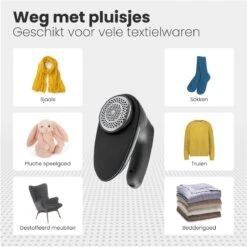 Auronic Elektrische Pluizenverwijderaar - Draadloos - 2 Extra Opzetstukken - Zwart -Leifheit Store 1200x1200 2865