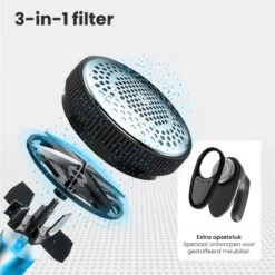 Auronic Elektrische Pluizenverwijderaar - Draadloos - 2 Extra Opzetstukken - Zwart -Leifheit Store 1200x1200 2871