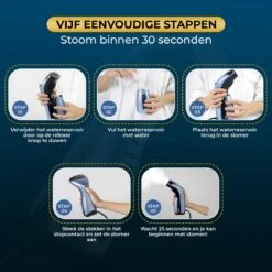 Ample Kledingstomer - Stoomstrijkijzer - Stoomreiniger - Handstomer Kleding - Stomer Kleding - Stoomapparaat Kleding - Kleding Stomer - Blauw -Leifheit Store 1200x1200 2964