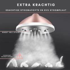 Niceey Kledingstomer - Incl. Strijkplank - Met 6 Standen - Krachtig Stomen - Steamer - 1800Watt - 2,5L Watercapaciteit - Wit/Roze -Leifheit Store 1200x1200 2988