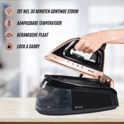 RYER Stoomstrijkijzer Met Stoomgenerator - Iron - Keramische Zoolplaat -Leifheit Store 1200x1200 3056