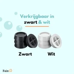 Fain - Trillingsdempers Wasmachine – Set Van 4 Stuks – Wit - Voetjes Wasmachine & Droger - Wasmachine Demper – Anti Trillings / Vibratie Dempers Pads – Antislip Rubber – Trillingsmat – Antislipmat - Extra Dik -Leifheit Store 1200x1200 3095