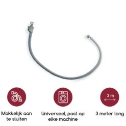Fyveli Wasmachine Slang - 3 Meter - Aanvoerslang Met Waterslot En Roosterfilter - 3/4" Universeel -Leifheit Store 1200x1200 3124