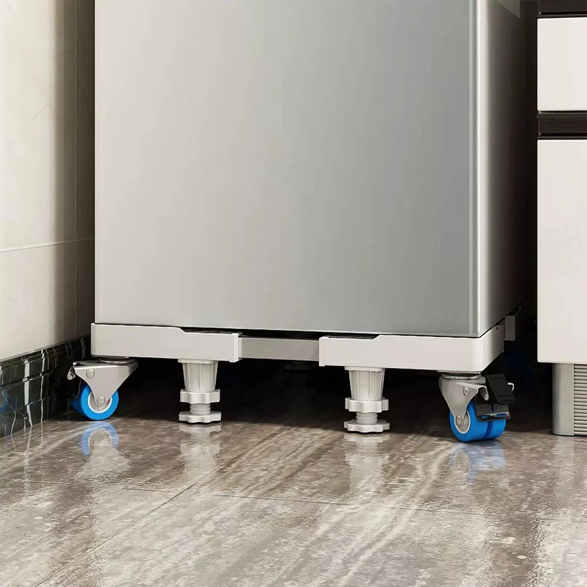 Olvy Wasmachine Verhoger Met Wielen - Tot 500 KG - Schokbestendig - Opbouwmeubel - Ook Voor Droger, Koelkast, Vaatwasser En Vriezer 5 Olvy Wasmachine Verhoger Met Wielen - Tot 500 KG - Schokbestendig - Opbouwmeubel - Ook Voor Droger, Koelkast, Vaatwasser En Vriezer - Afbeelding 5