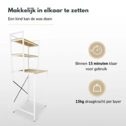 Merkloos NØRSON Wasmachine En Droger Ombouw - Wasmachine Kast En Meubel - Opbergrek Voor Boven Wasmachine - Kast Voor Wasmachine - Wit -Leifheit Store 1200x1200 3211