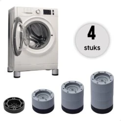 Care-Less Wasmachine Verhoger 9CM - Antislip Wasmachine Voeten - Trillingsdempers Wasmachine - Geluidsdemper Wasmachine - Anti Vibratie Wasmachine - Anti Vibratie Pads - Wasdroger Verhoger - Koelkast Verhoger